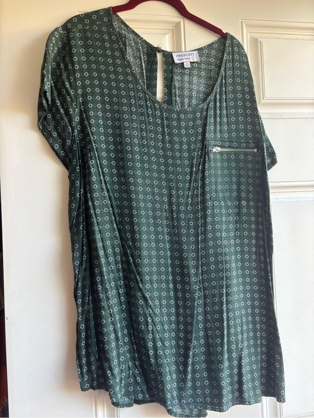 Scott Green Geometric Short Sleeve Swing Tunic